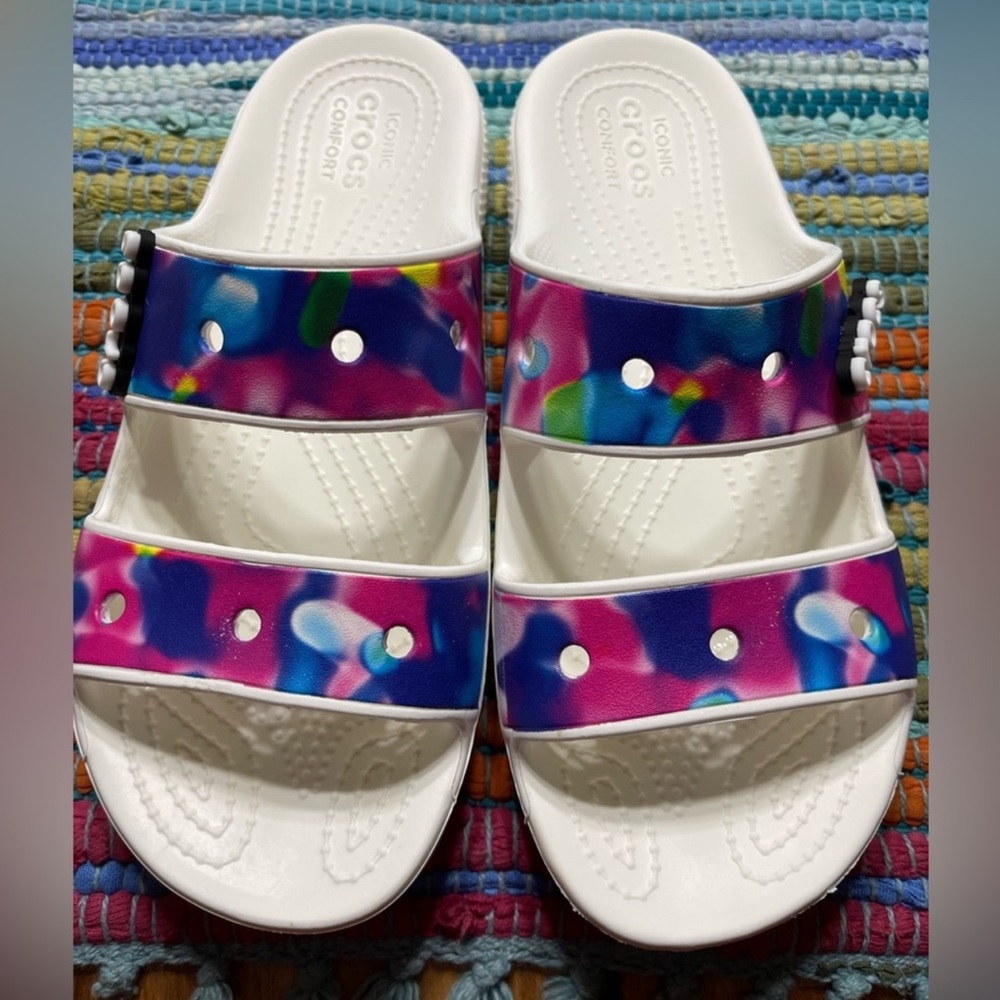 Gently used like new croc slides wore less than 3x size 8